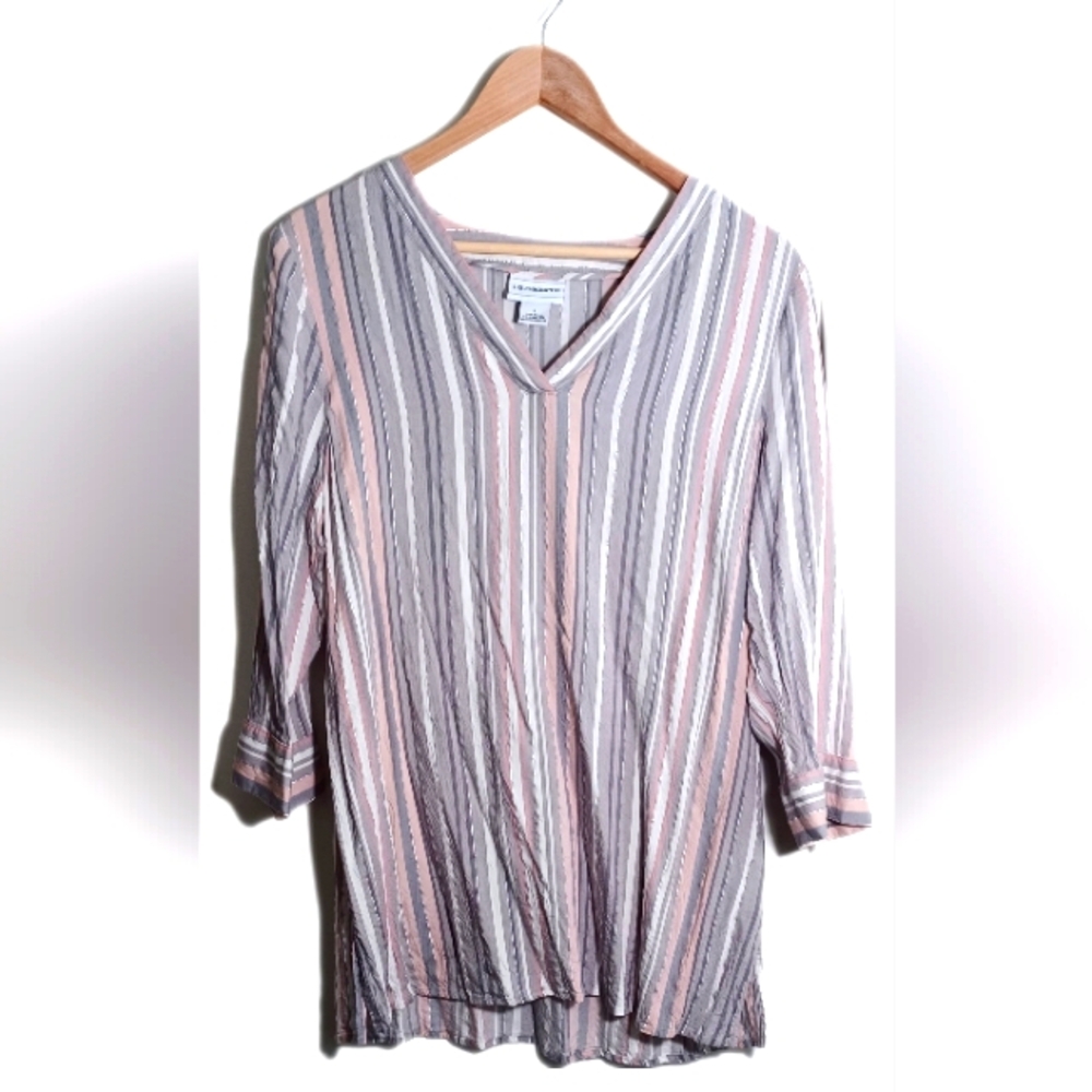 LIZ CLAIBORNE 3/4 Sleeve Women's Blouse.  Size Large.